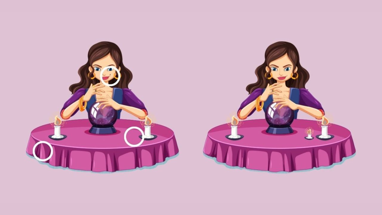 Difference game: Can you spot the 3 subtle changes in this fortuneteller scene in less than 15 seconds?