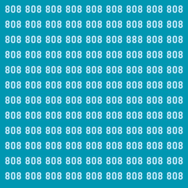 Visual test: Can you spot 888 hidden in 808 within 25 seconds? Challenge only 10% conquer!