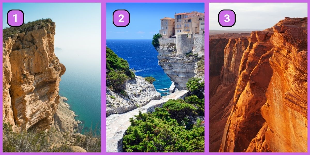 Personality test: which cliff would you jump off? Your choice reveals if you're carefree or serious!