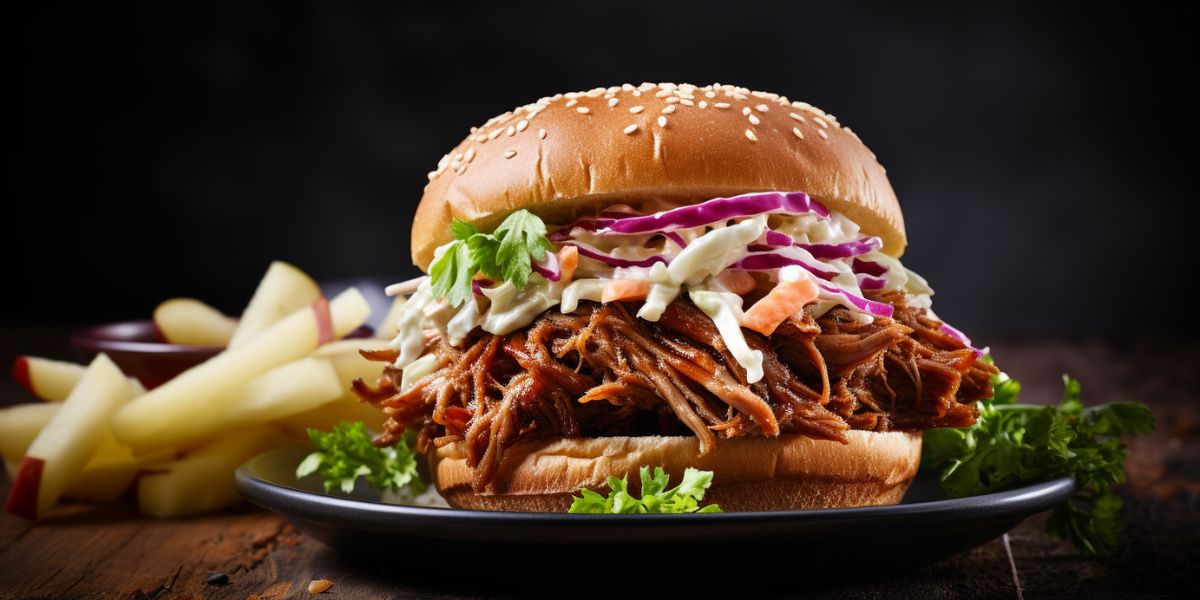 Experience comfort food at its best with slow-cooked pulled pork paired with apple coleslaw