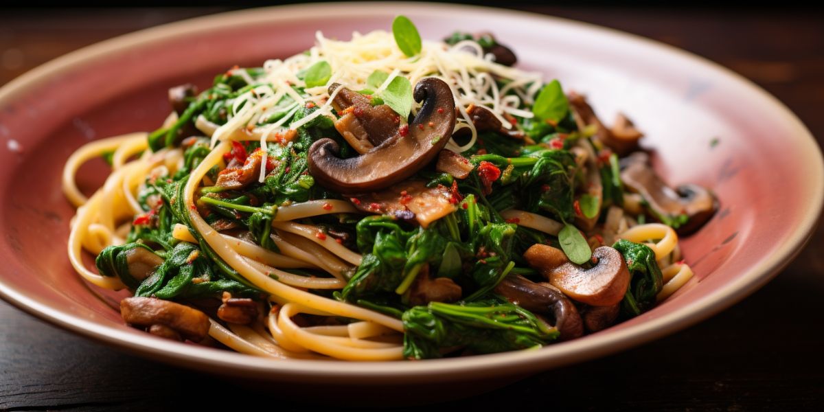 Quick and easy mushroom and Swiss chard pasta for busy weeknights