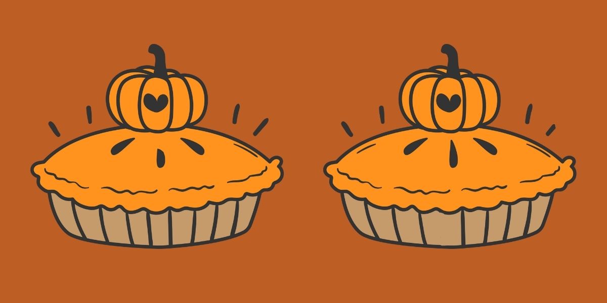 Think you have an eagle-eye and a knack for detail? Uncover the 4 differences between these two pumpkin pies in less than 15 seconds!