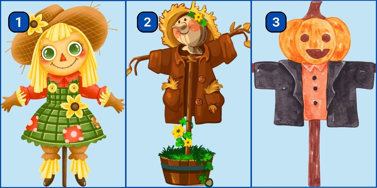 Personality test: Do you tend to be more quiet or talkative? Just choose a scarecrow to reveal your nature now!