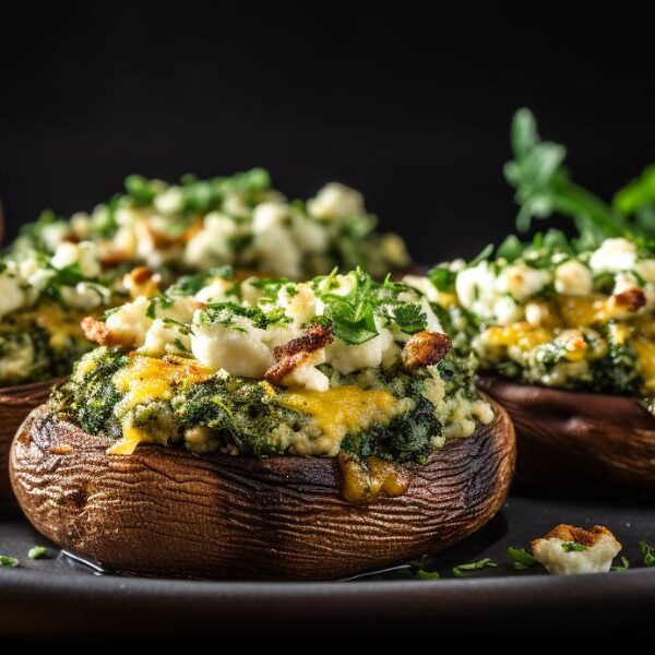 Effortless spinach and feta stuffed portobello mushrooms for a quick and healthy dinner