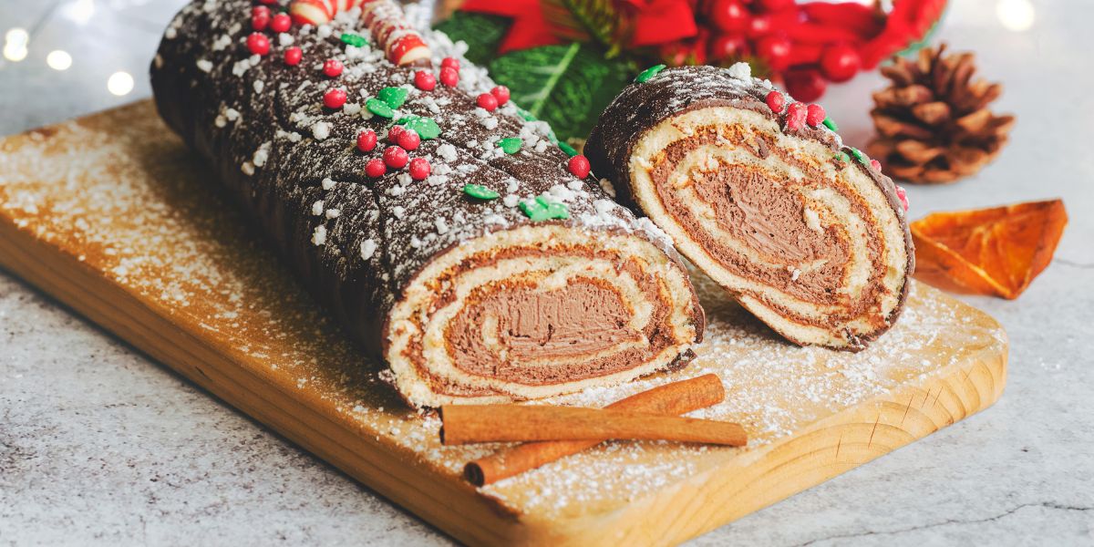 Indulge in the Holiday spirit with a yummy Yule log cake!