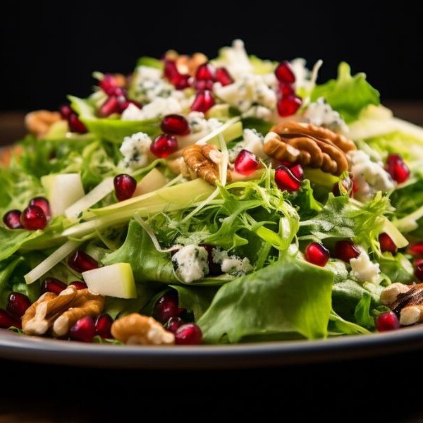 Easy and delightful winter salad with pomegranate vinaigrette - Your quick fix for a cozy meal!