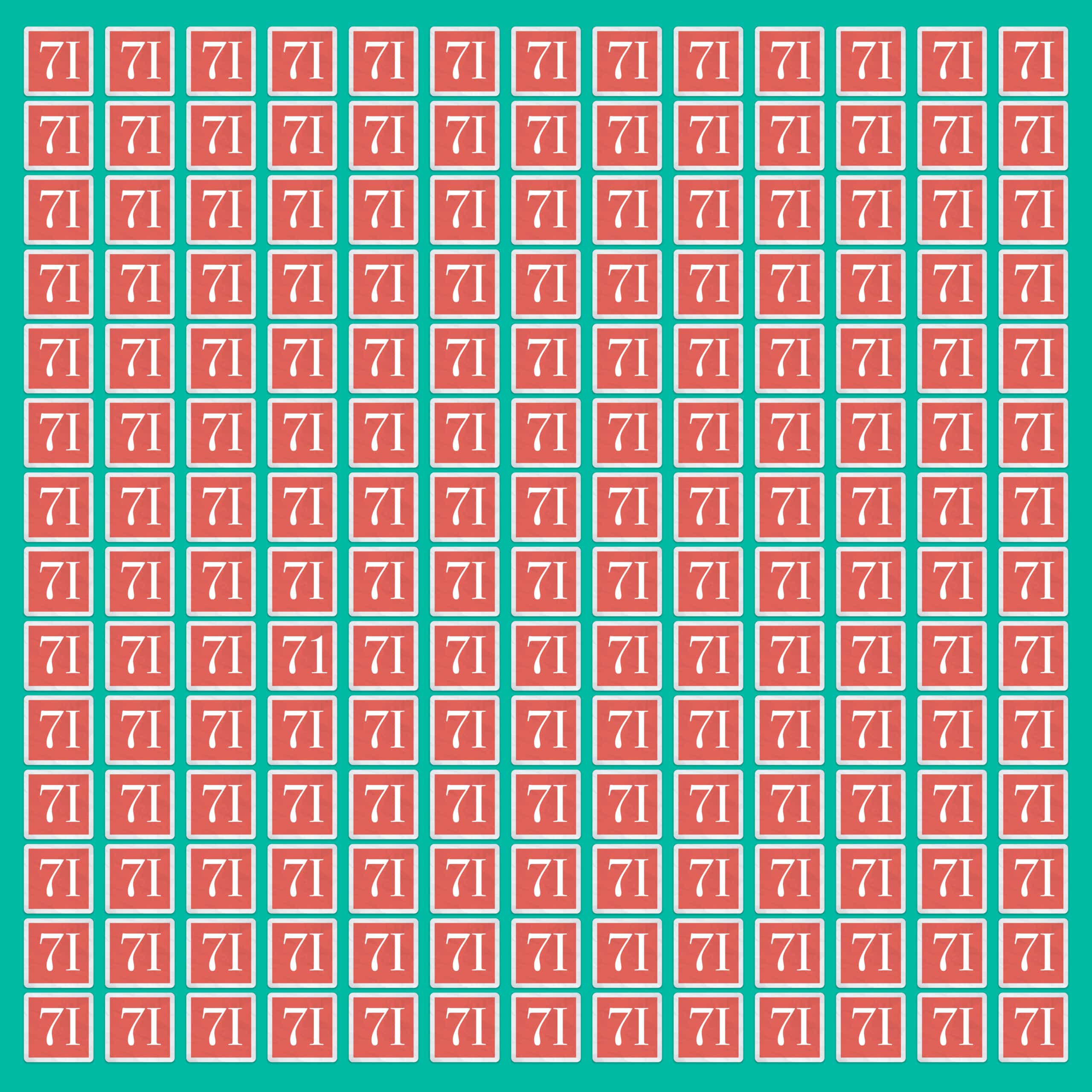 Number 71 Examples Visual riddle — prove you have perfect vision by finding the number 71 ...