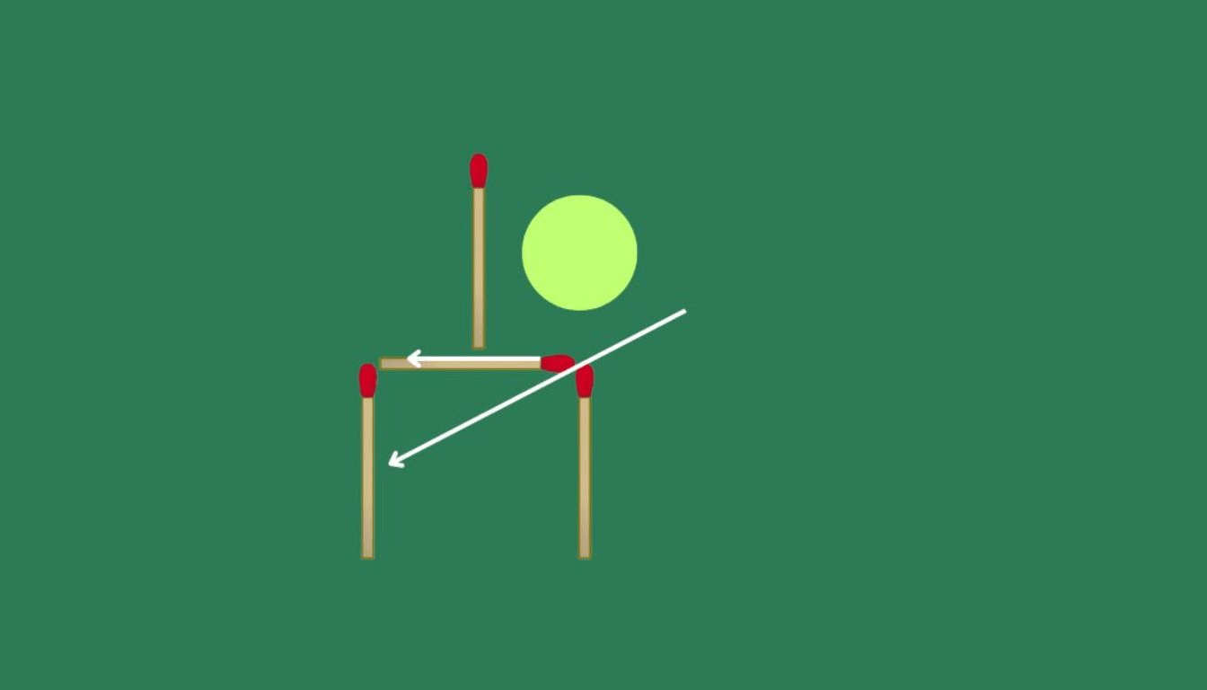 Are you as perceptive as you think? Remove the ball from the paddle without touching it and moving only 2 matches!