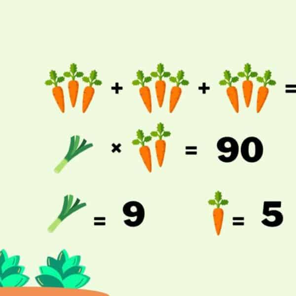 Challenge your mind: find the value of vegetables in less than 40 seconds! Can you beat the clock and prove your mental speed?