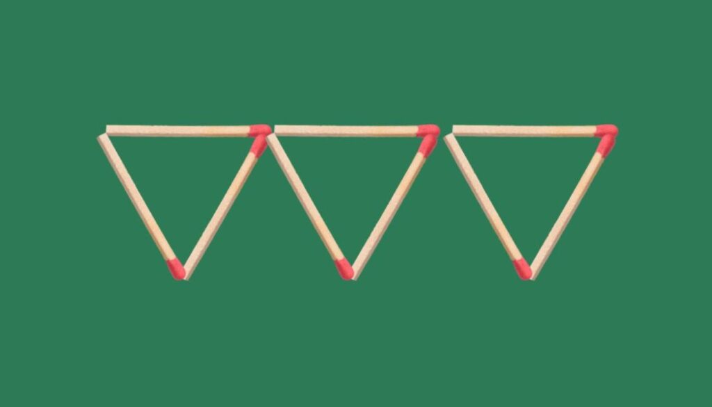 Do you dare? Make 5 triangles of 3 in less than 20 seconds!