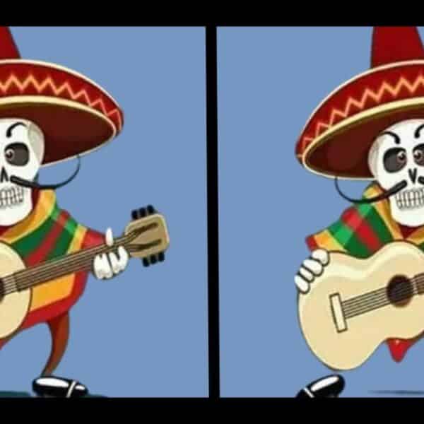 Observation Challenge: Find the 4 differences between these Mexican calaveras in 15 seconds! Are you genius enough to do it?