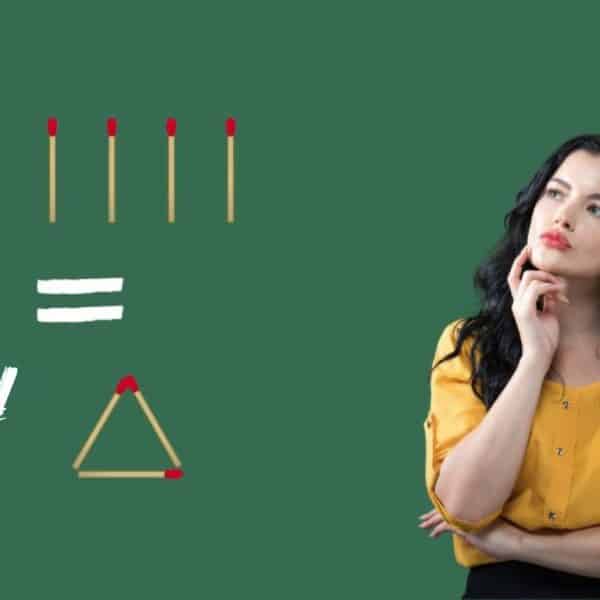 Ready for a brainteaser? Make 4 triangles with only 6 matches – can you succeed?