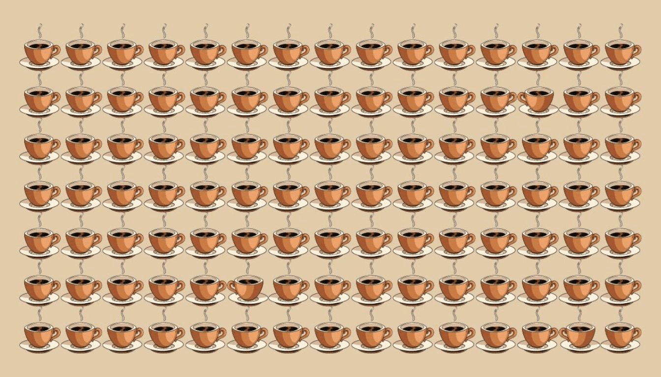 Test your eye for detail: Can you spot the 3 different coffee cups within 15 seconds?