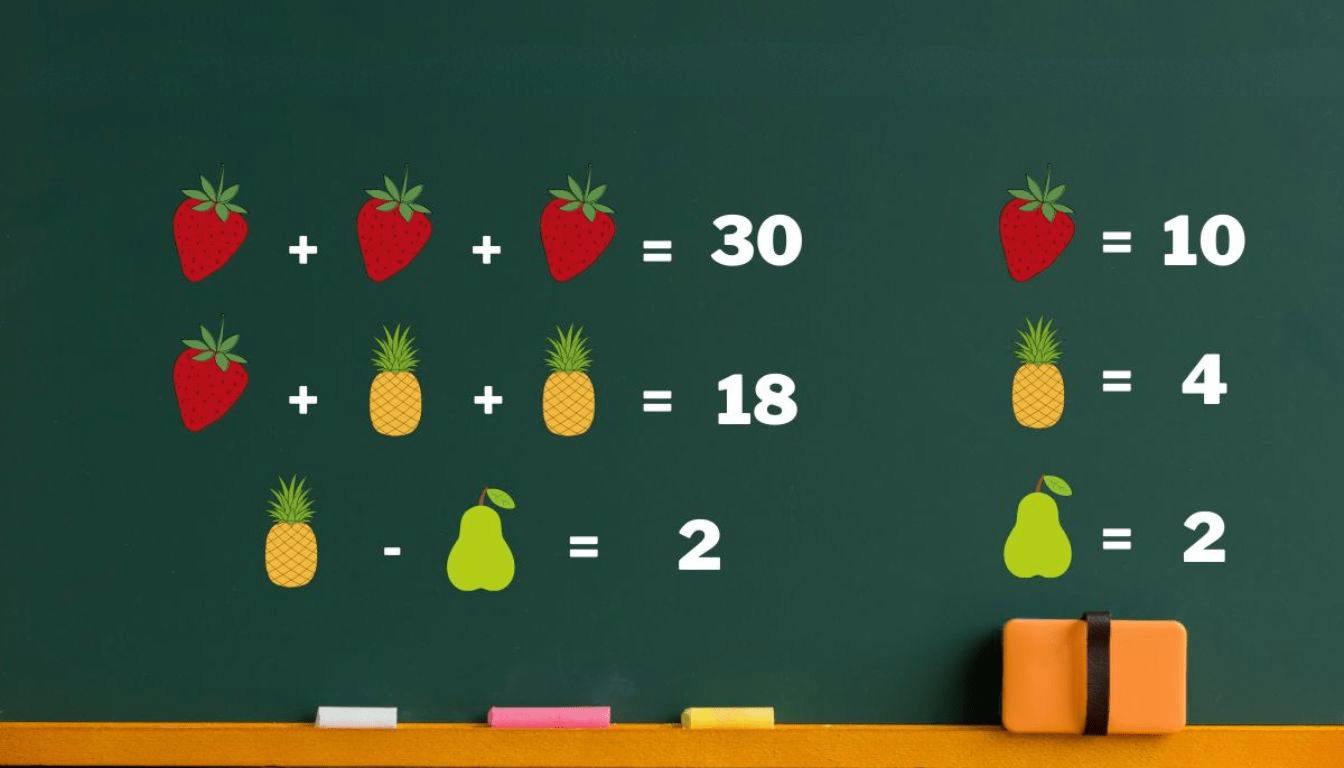 Are you smart enough to find the value of the fruit in less than 40 seconds?