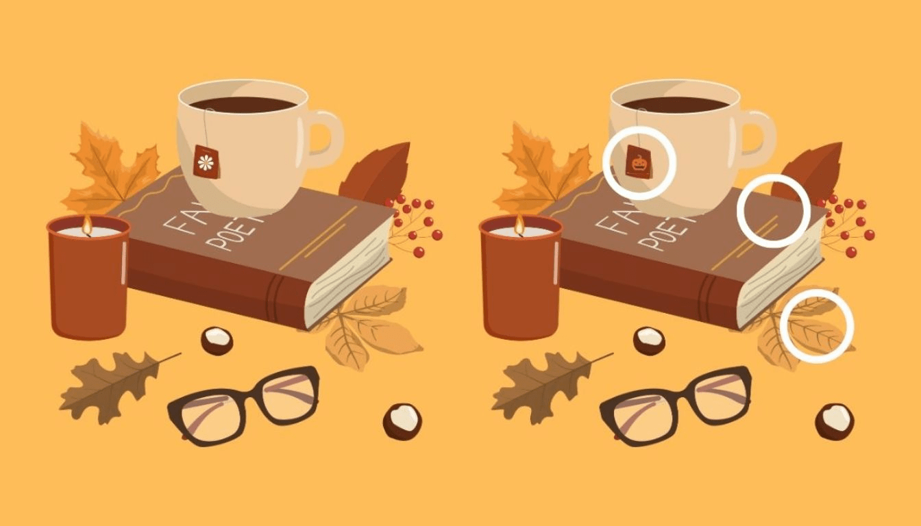 Observation Challenge: Can you find the 3 differences between the autumn objects in just 15 seconds? Only true geniuses can do it!