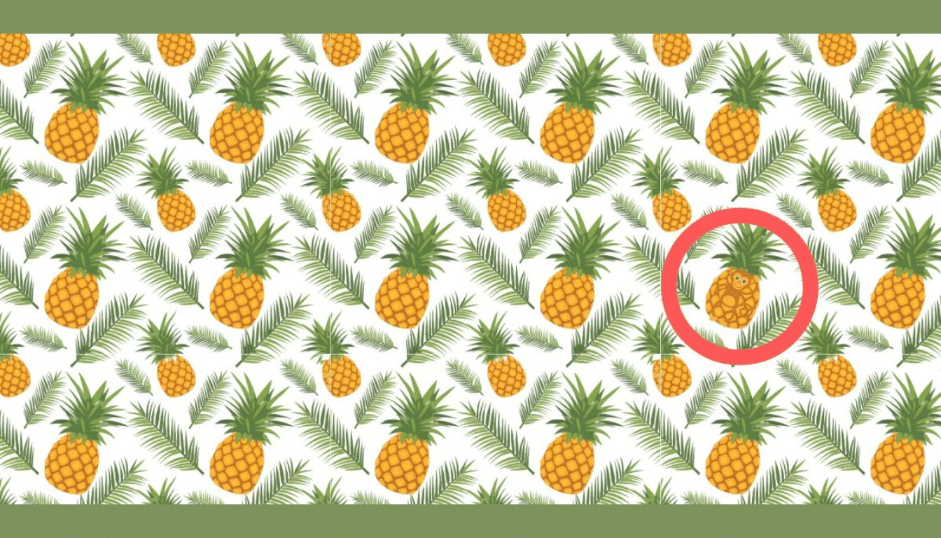 Can you beat the record? Find the monkey among the pineapples in just 15 seconds!