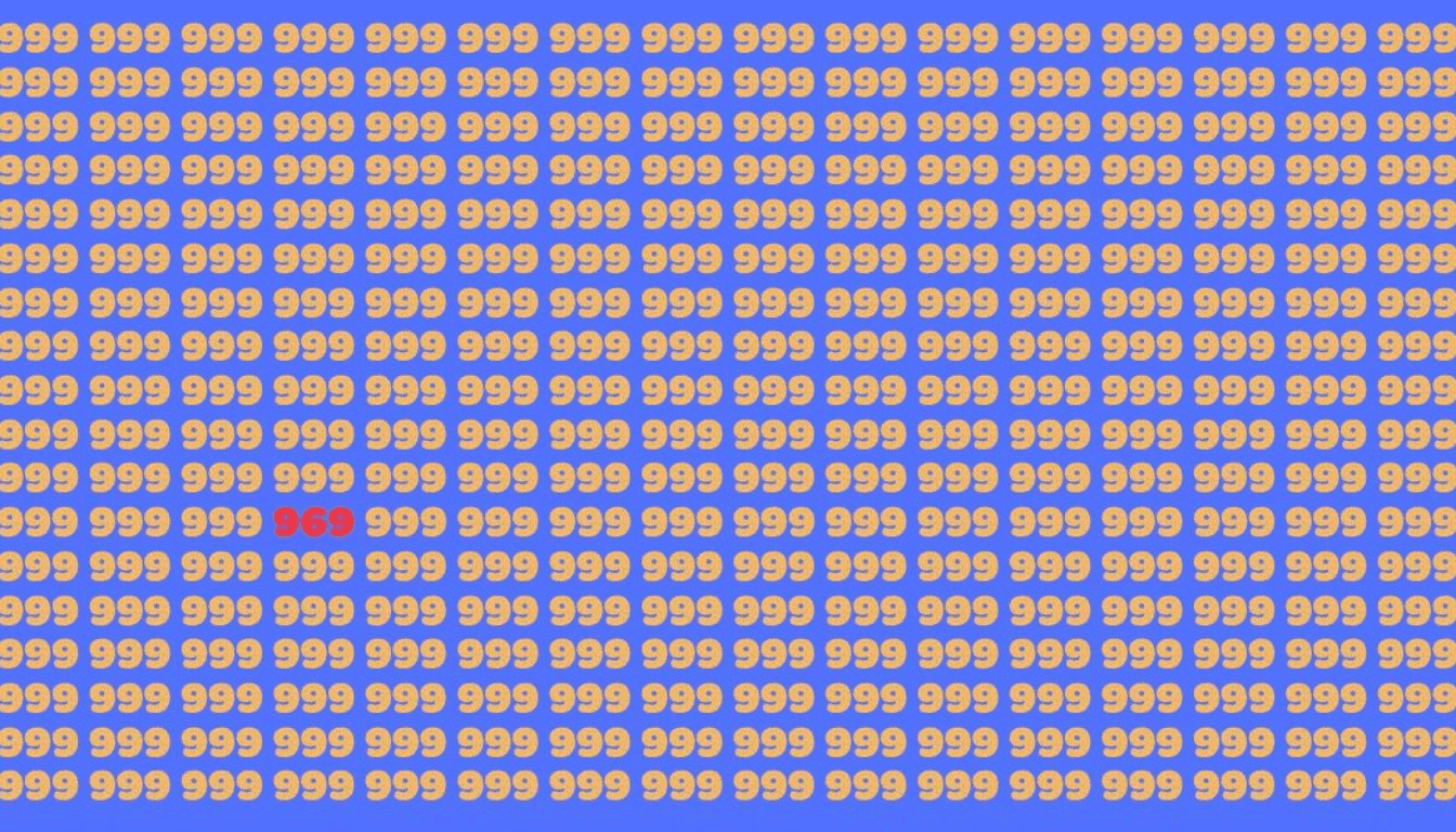 Test your detective gaze: will you be able to find the 969 hidden among the 999 in 20 seconds?