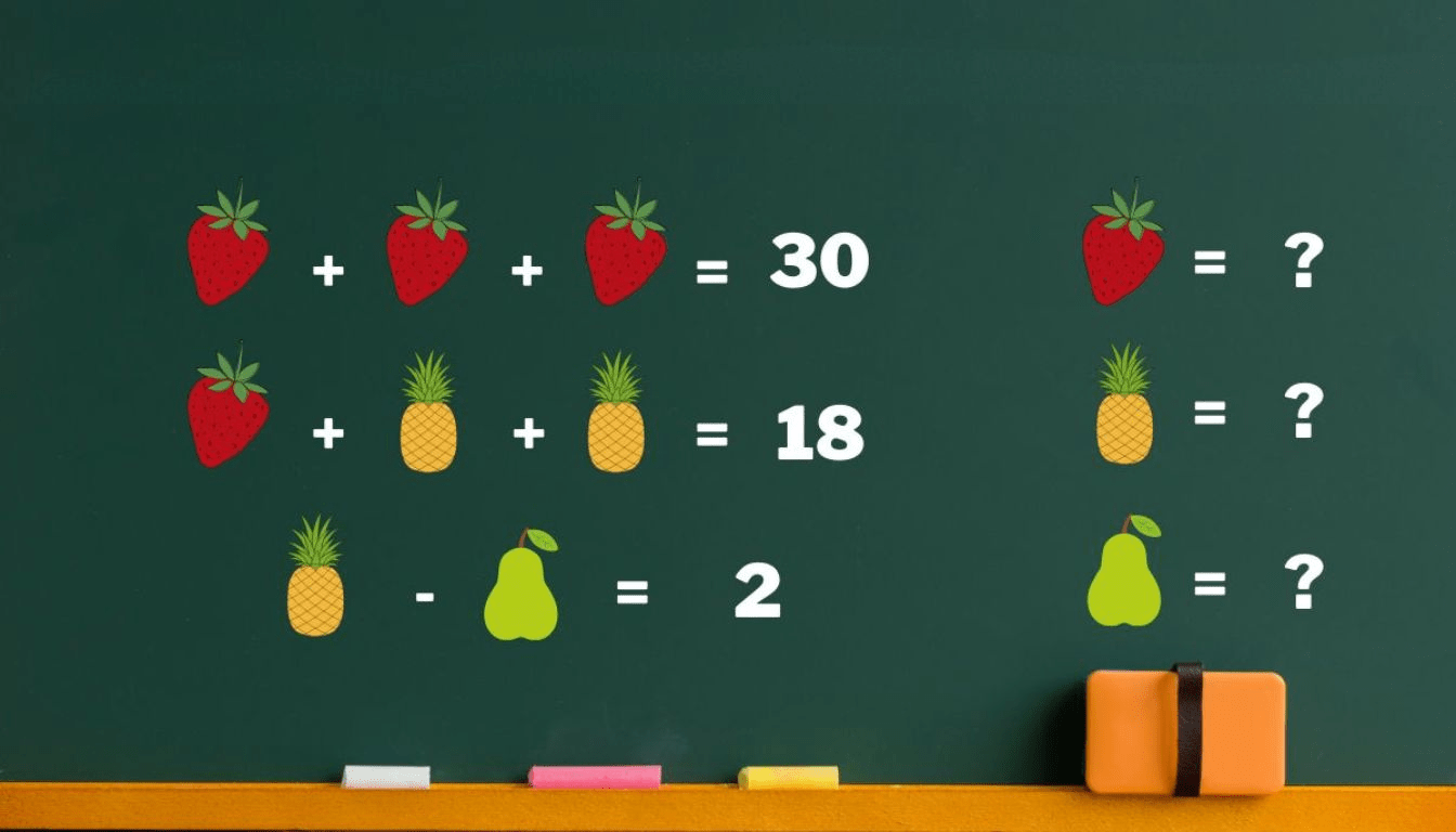 Are you smart enough to find the value of the fruit in less than 40 seconds?