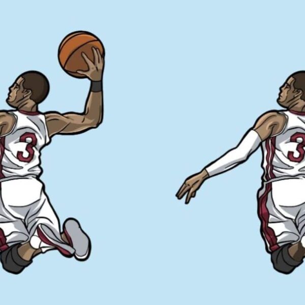 Can you spot the 3 differences between the two images of the basketball player? Test your attention to detail!