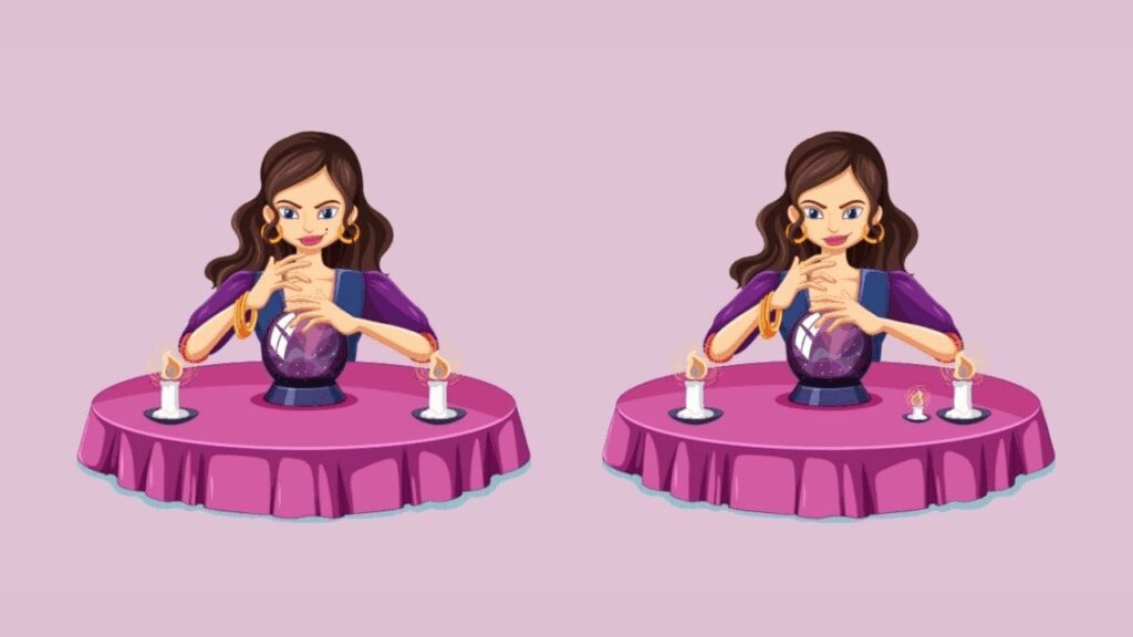 Difference game: Can you spot the 3 subtle changes in this fortuneteller scene in less than 15 seconds?