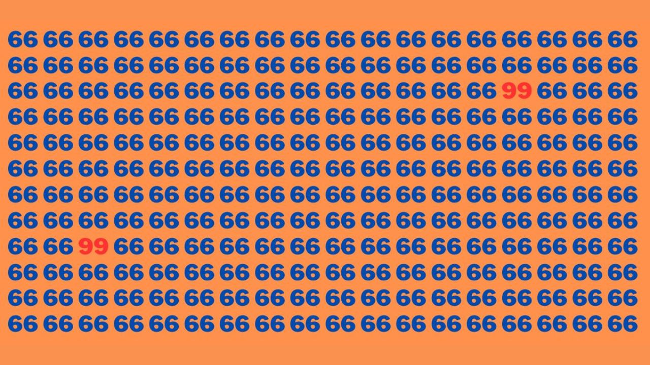 Can You Spot the Two 99s Hidden Among These 66s in 7 Seconds?