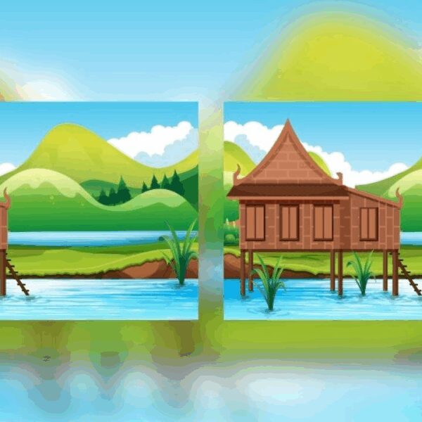 Spot the difference: Can you find 3 in this lakeside cabin image in less than 20 seconds?